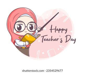 World teachers' day cartoon illustration