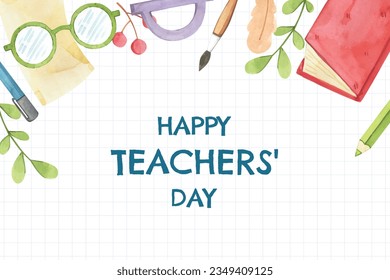 World teacher's day celebration. Happy Teacher's Day. October 5. world teachers day celebration. vector illustration. Poster, Banner, Flyer, Greeting Card. World Teachers' Day concept. cartoon.