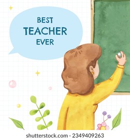 World teacher's day celebration. Happy Teacher's Day. October 5. world teachers day celebration. vector illustration. Poster, Banner, Flyer, Greeting Card. World Teachers' Day concept. cartoon.