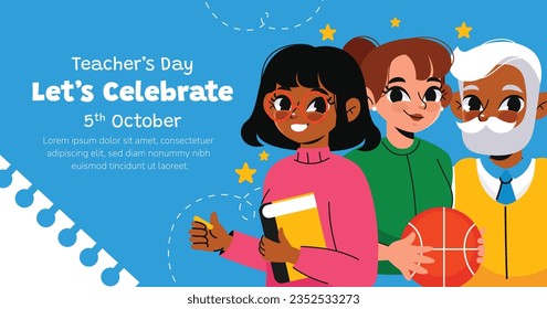 World teacher's day celebration. Happy Teacher's Day background. October 5. world teachers day celebration. vector illustration. Poster, Banner, Flyer, Greeting Card, Template. World Teachers' Day.
