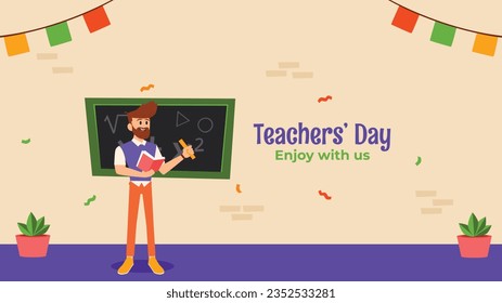 World teacher's day celebration. Happy Teacher's Day background. October 5. world teachers day celebration. vector illustration. Poster, Banner, Flyer, Greeting Card, Template. World Teachers' Day.