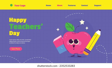 World teacher's day celebration. Happy Teacher's Day background. October 5. world teachers day celebration. vector illustration. Poster, Banner, Flyer, Greeting Card, Template. World Teachers' Day.
