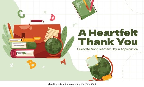 World teacher's day celebration. Happy Teacher's Day background. October 5. world teachers day celebration. vector illustration. Poster, Banner, Flyer, Greeting Card, Template. World Teachers' Day.