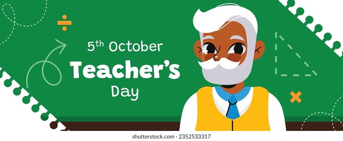 World teacher's day celebration. Happy Teacher's Day background. October 5. world teachers day celebration. vector illustration. Poster, Banner, Flyer, Greeting Card, Template. World Teachers' Day.