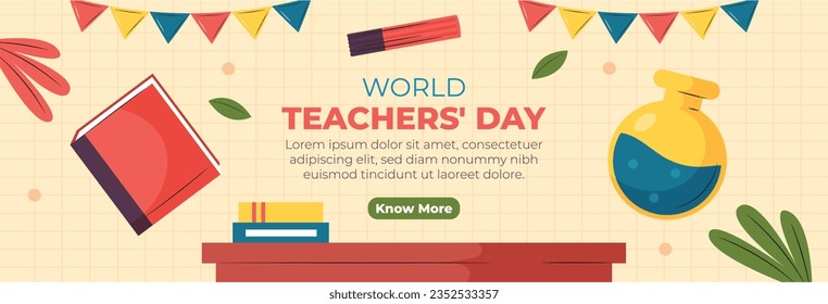 World teacher's day celebration. Happy Teacher's Day background. October 5. world teachers day celebration. vector illustration. Poster, Banner, Flyer, Greeting Card, Template. World Teachers' Day.