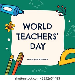 World teacher's day celebration. Happy Teacher's Day background. October 5. world teachers day celebration. vector illustration. Poster, Banner, Flyer, Greeting Card, Template. World Teachers' Day.