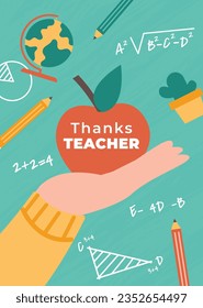 World teacher's day celebration. Happy Teacher's Day background. October 5. world teachers day celebration. vector illustration. Poster, Banner, Flyer, Greeting Card, Template. World Teachers' Day.