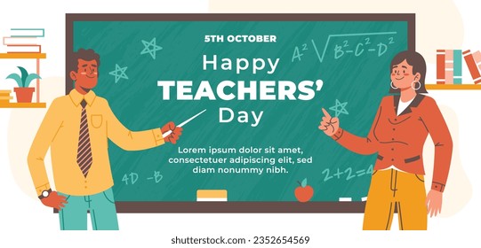 World teacher's day celebration. Happy Teacher's Day background. October 5. world teachers day celebration. vector illustration. Poster, Banner, Flyer, Greeting Card, Template. World Teachers' Day.