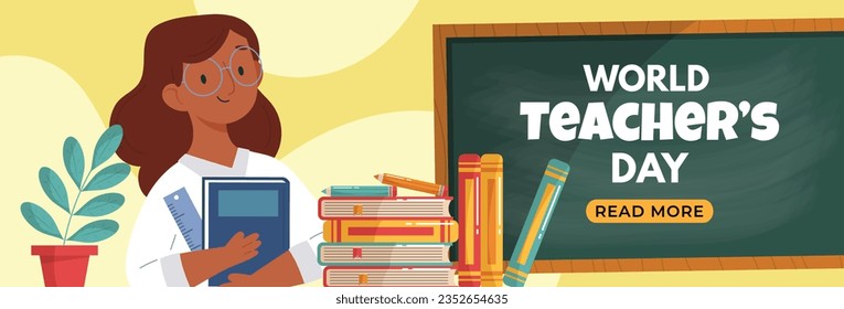 World teacher's day celebration. Happy Teacher's Day background. October 5. world teachers day celebration. vector illustration. Poster, Banner, Flyer, Greeting Card, Template. World Teachers' Day.