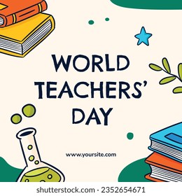 World teacher's day celebration. Happy Teacher's Day background. October 5. world teachers day celebration. vector illustration. Poster, Banner, Flyer, Greeting Card, Template. World Teachers' Day.