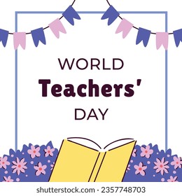World teacher's day celebration. Happy Teacher's Day background. October 5. world teachers day celebration. vector illustration. Poster, Banner, Flyer, Greeting Card, Post. International Teachers' Day