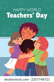 World teacher's day celebration. Happy Teacher's Day background. October 5. world teachers day celebration. vector illustration. Poster, Banner, Flyer, Greeting Card, Post. International Teachers' Day