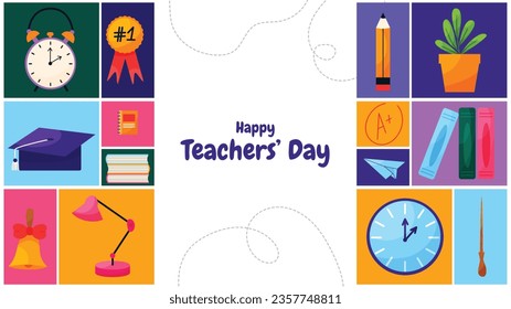 World teacher's day celebration. Happy Teacher's Day background. October 5. world teachers day celebration. vector illustration. Poster, Banner, Flyer, Greeting Card, Post. International Teachers' Day