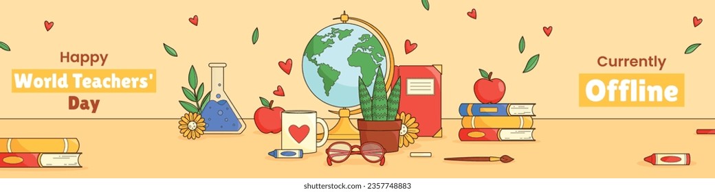 World teacher's day celebration. Happy Teacher's Day background. October 5. world teachers day celebration. vector illustration. Poster, Banner, Flyer, Greeting Card, Post. International Teachers' Day