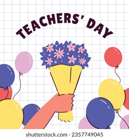 World teacher's day celebration. Happy Teacher's Day background. October 5. world teachers day celebration. vector illustration. Poster, Banner, Flyer, Greeting Card, Post. International Teachers' Day