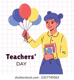 World teacher's day celebration. Happy Teacher's Day background. October 5. world teachers day celebration. vector illustration. Poster, Banner, Flyer, Greeting Card, Post. International Teachers' Day