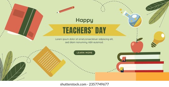 World teacher's day celebration. Happy Teacher's Day background. October 5. world teachers day celebration. vector illustration. Poster, Banner, Flyer, Greeting Card, Post. International Teachers' Day