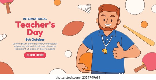 World teacher's day celebration. Happy Teacher's Day background. October 5. world teachers day celebration. vector illustration. Poster, Banner, Flyer, Greeting Card, Post. International Teachers' Day