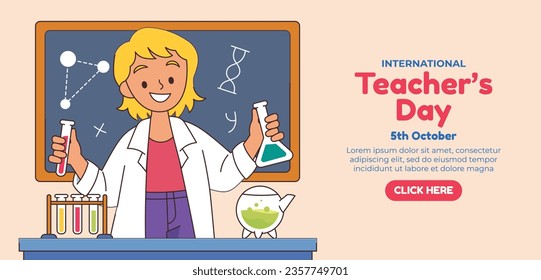 World teacher's day celebration. Happy Teacher's Day background. October 5. world teachers day celebration. vector illustration. Poster, Banner, Flyer, Greeting Card, Post. International Teachers' Day