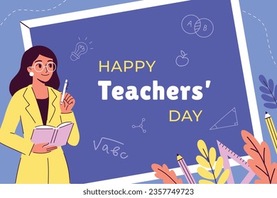 World teacher's day celebration. Happy Teacher's Day background. October 5. world teachers day celebration. vector illustration. Poster, Banner, Flyer, Greeting Card, Post. International Teachers' Day