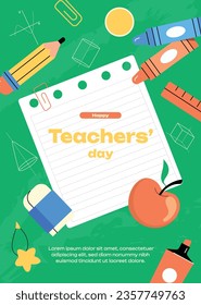 World teacher's day celebration. Happy Teacher's Day background. October 5. world teachers day celebration. vector illustration. Poster, Banner, Flyer, Greeting Card, Post. International Teachers' Day