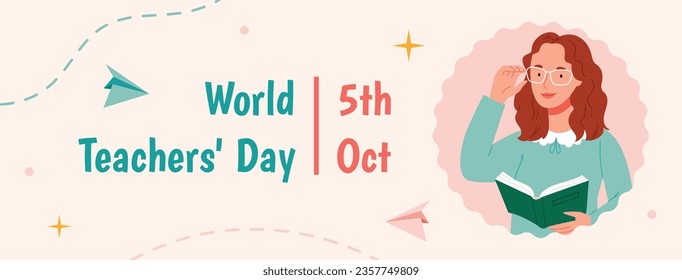World teacher's day celebration. Happy Teacher's Day background. October 5. world teachers day celebration. vector illustration. Poster, Banner, Flyer, Greeting Card, Post. International Teachers' Day