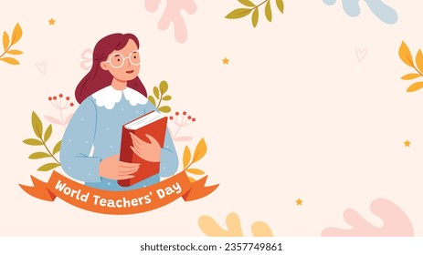 World teacher's day celebration. Happy Teacher's Day background. October 5. world teachers day celebration. vector illustration. Poster, Banner, Flyer, Greeting Card, Post. International Teachers' Day