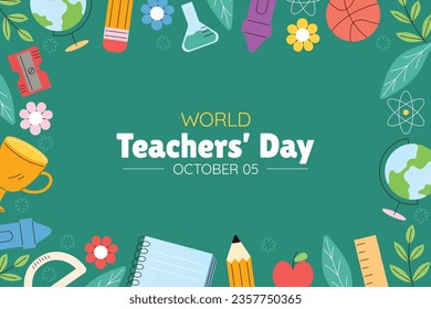 World teacher's day celebration. Happy Teacher's Day background. October 5. world teachers day celebration. vector illustration. Poster, Banner, Flyer, Greeting Card, Post. International Teachers' Day