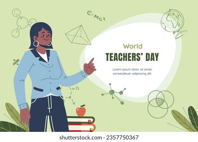 World teacher's day celebration. Happy Teacher's Day background. October 5. world teachers day celebration. vector illustration. Poster, Banner, Flyer, Greeting Card, Post. International Teachers' Day