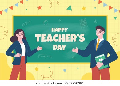 World teacher's day celebration. Happy Teacher's Day background. October 5. world teachers day celebration. vector illustration. Poster, Banner, Flyer, Greeting Card, Post. International Teachers' Day