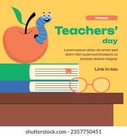 World teacher's day celebration. Happy Teacher's Day background. October 5. world teachers day celebration. vector illustration. Poster, Banner, Flyer, Greeting Card, Post. International Teachers' Day