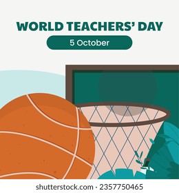 World teacher's day celebration. Happy Teacher's Day background. October 5. world teachers day celebration. vector illustration. Poster, Banner, Flyer, Greeting Card, Post. International Teachers' Day