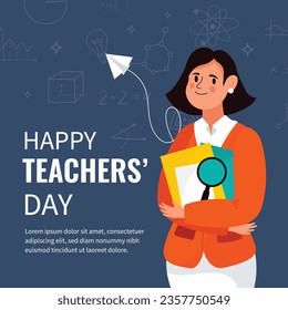 World teacher's day celebration. Happy Teacher's Day background. October 5. world teachers day celebration. vector illustration. Poster, Banner, Flyer, Greeting Card, Post. International Teachers' Day