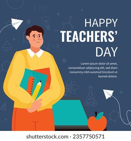 World teacher's day celebration. Happy Teacher's Day background. October 5. world teachers day celebration. vector illustration. Poster, Banner, Flyer, Greeting Card, Post. International Teachers' Day