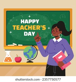 World teacher's day celebration. Happy Teacher's Day background. October 5. world teachers day celebration. vector illustration. Poster, Banner, Flyer, Greeting Card, Post. International Teachers' Day