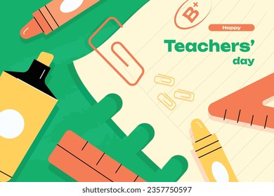 World teacher's day celebration. Happy Teacher's Day background. October 5. world teachers day celebration. vector illustration. Poster, Banner, Flyer, Greeting Card, Post. International Teachers' Day