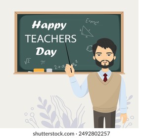 World teacher's day celebration. Happy Teacher's Day background. October 5. world teachers day celebration. vector illustration. Poster, Banner, Flyer, Greeting Card, Template creative Ads Design 
