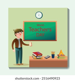 World teacher's day celebration. Happy Teacher's Day background. October 5. world teachers day celebration. vector illustration.