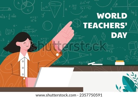 World teacher's day celebration. Happy Teacher's Day background. October 5. world teachers day celebration. vector illustration. Poster, Banner, Flyer, Greeting Card, Post. International Teachers' Day