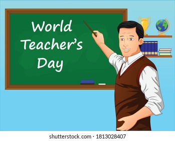world teacher's day concept on a white background