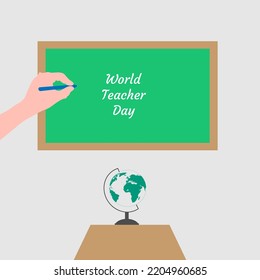 World Teachers Day with concept , Vector Illustration.