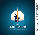 World Teachers Day creative concept banner, poster, social media post, template, background, t-shirt, post card design. Happy Teachers Day creative idea. 