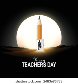 World Teachers Day creative concept banner, poster, social media post, template, background, t-shirt, post card design. Happy Teachers Day creative idea. 