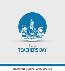 World Teachers Day creative concept banner, poster, social media post, template, background, t-shirt, post card design. Happy Teachers Day creative idea. 