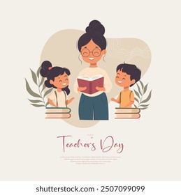 World Teachers Day creative concept banner, poster, social media post, template, background, t-shirt, post card design. Happy Teachers Day creative idea.