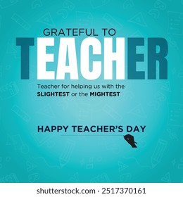 Anuncio de concepto creativo del Día Mundial de los Profesores, cartel, publicación en redes sociales, Plantilla, fondo, camiseta, diseño de postal. Feliz Día del Profesor idea creativa.