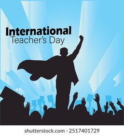 World Teachers Day creative concept banner, poster, social media post, template, background, t-shirt, post card design. Happy Teachers Day creative idea