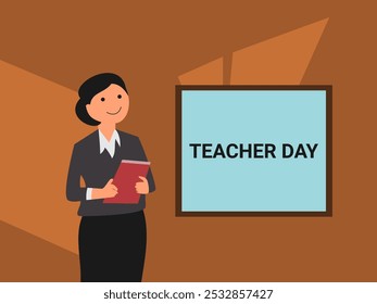 World Teachers Day creative concept flat illustration