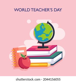 world teachers day icon set. Flat vector template Style Suitable for Web Landing Page.