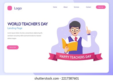 world teachers day icon set. Flat vector template Style Suitable for Web Landing Page.